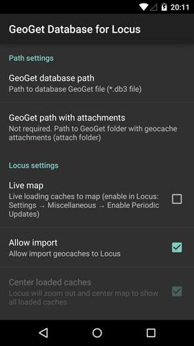 Locus - addon GeoGet Database