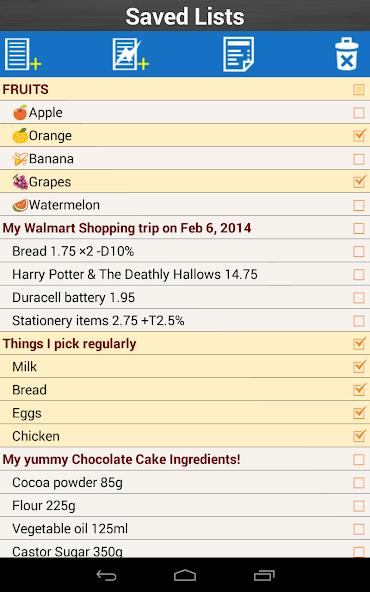 Shopping List Grocery & Budget