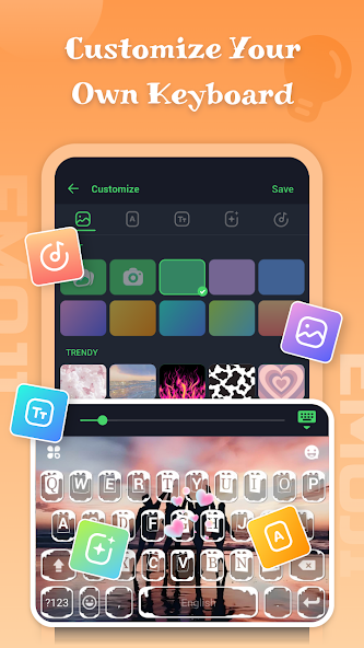 Emoji keyboard - Themes, Fonts