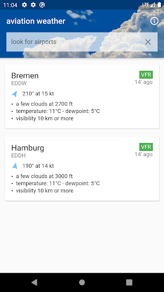 Aviation weather - METAR & TAF