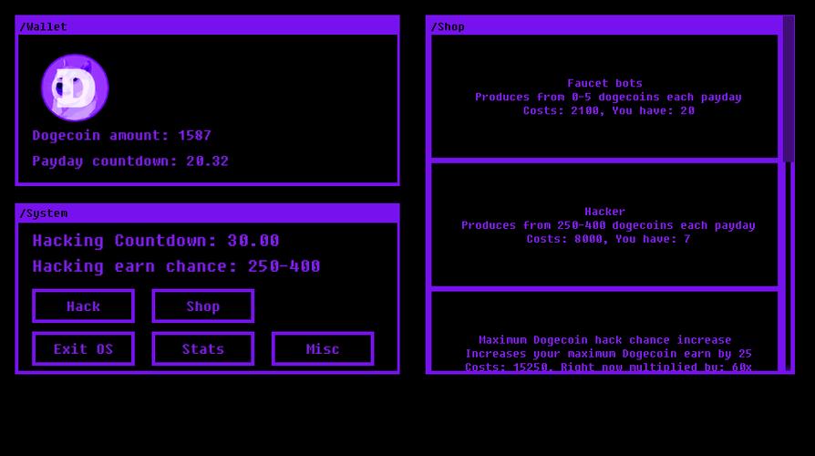 Dogecoin Hacker Game
