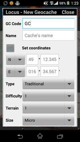 Locus - Addon New Cache Point