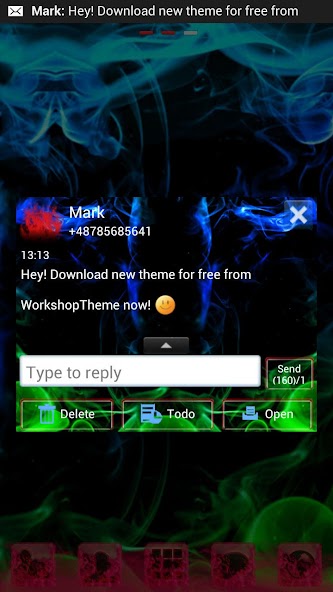 Green Smoke Theme GO SMS Pro