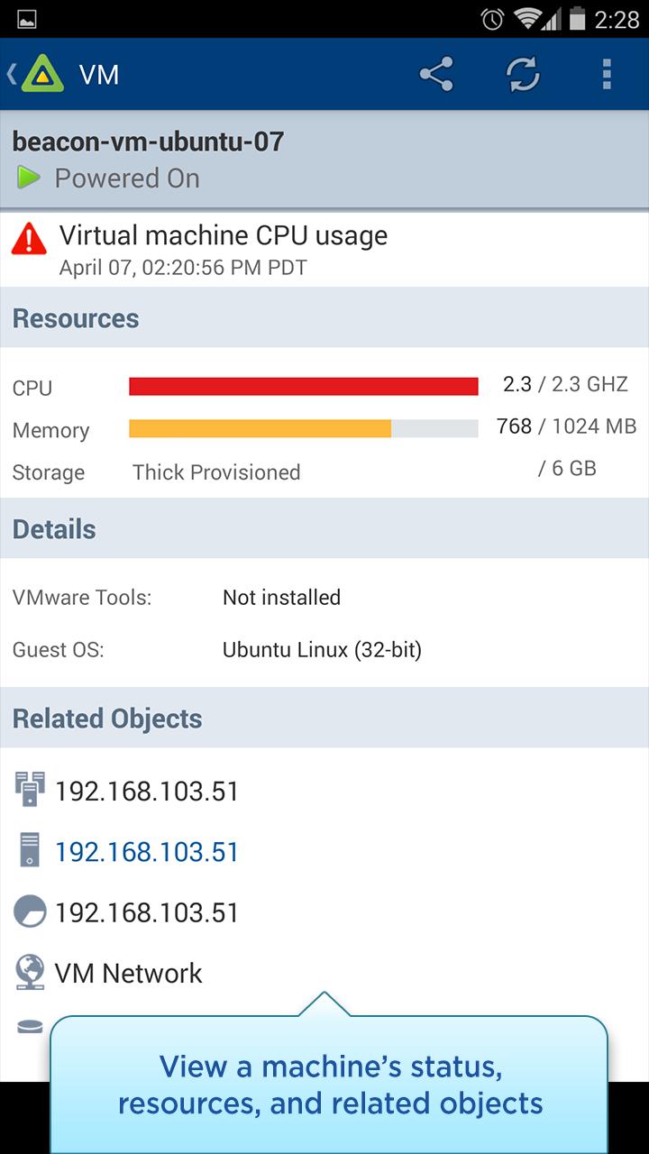 vSphere Mobile Watchlist