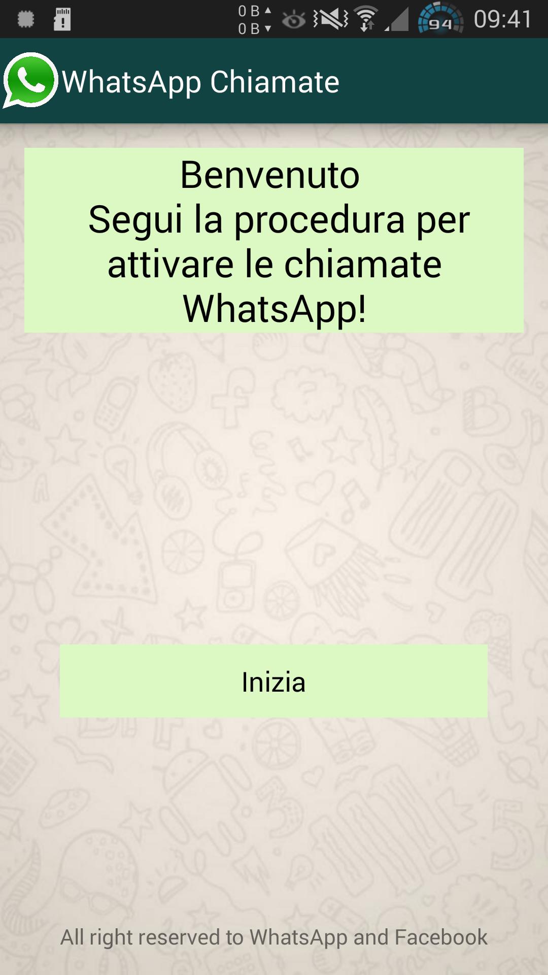 Attivazione Chiamate WhatsApp