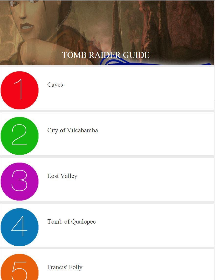 Guide for Tomb Raider