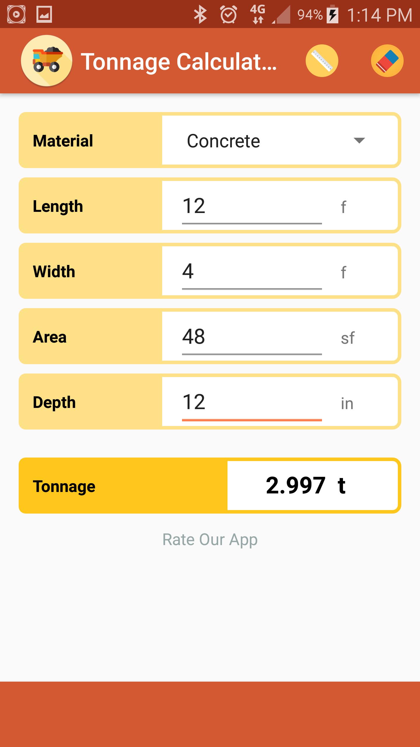 Tonnage Calculator