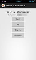 Jelly bean notifications Demo