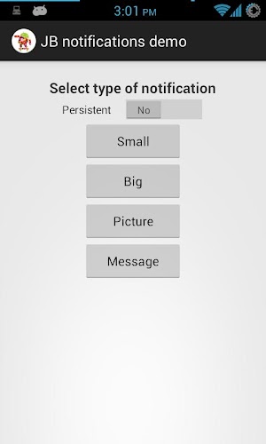 Jelly bean notifications Demo