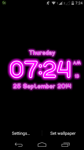 Neon Digital Clock Wallpaper