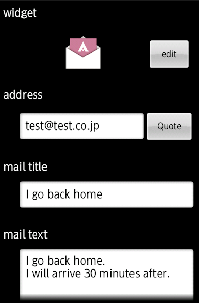 Quick Mail  Create mail widget