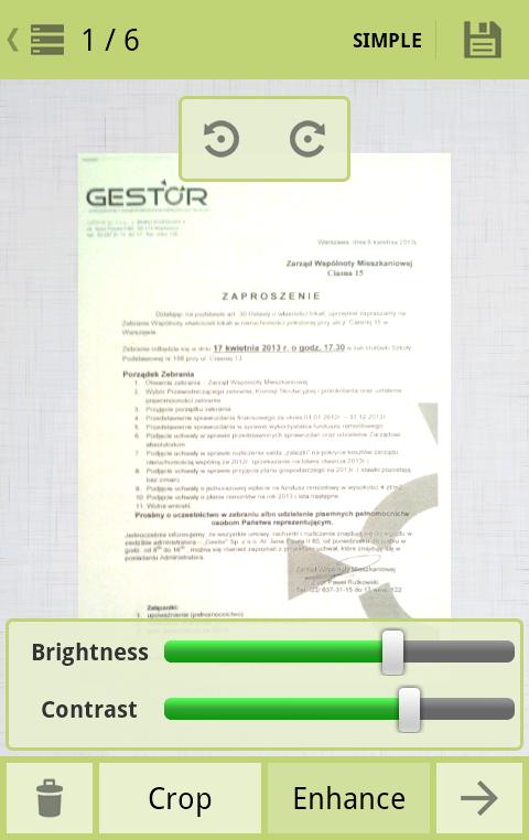 Document scanner PDF