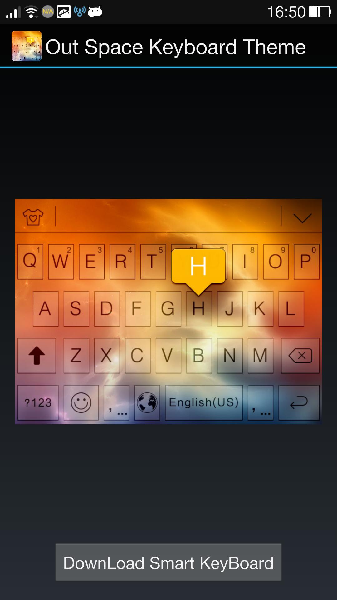 Outer Space Theme - iKeyboard