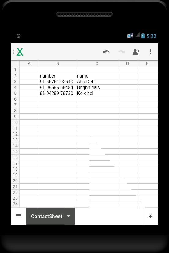 Import Export Excel Contacts