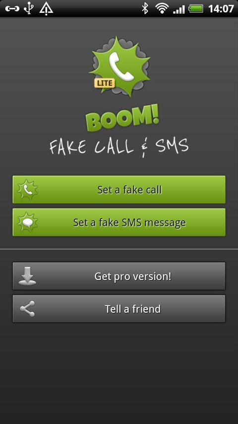 BOOM! Fake call and SMS Lite