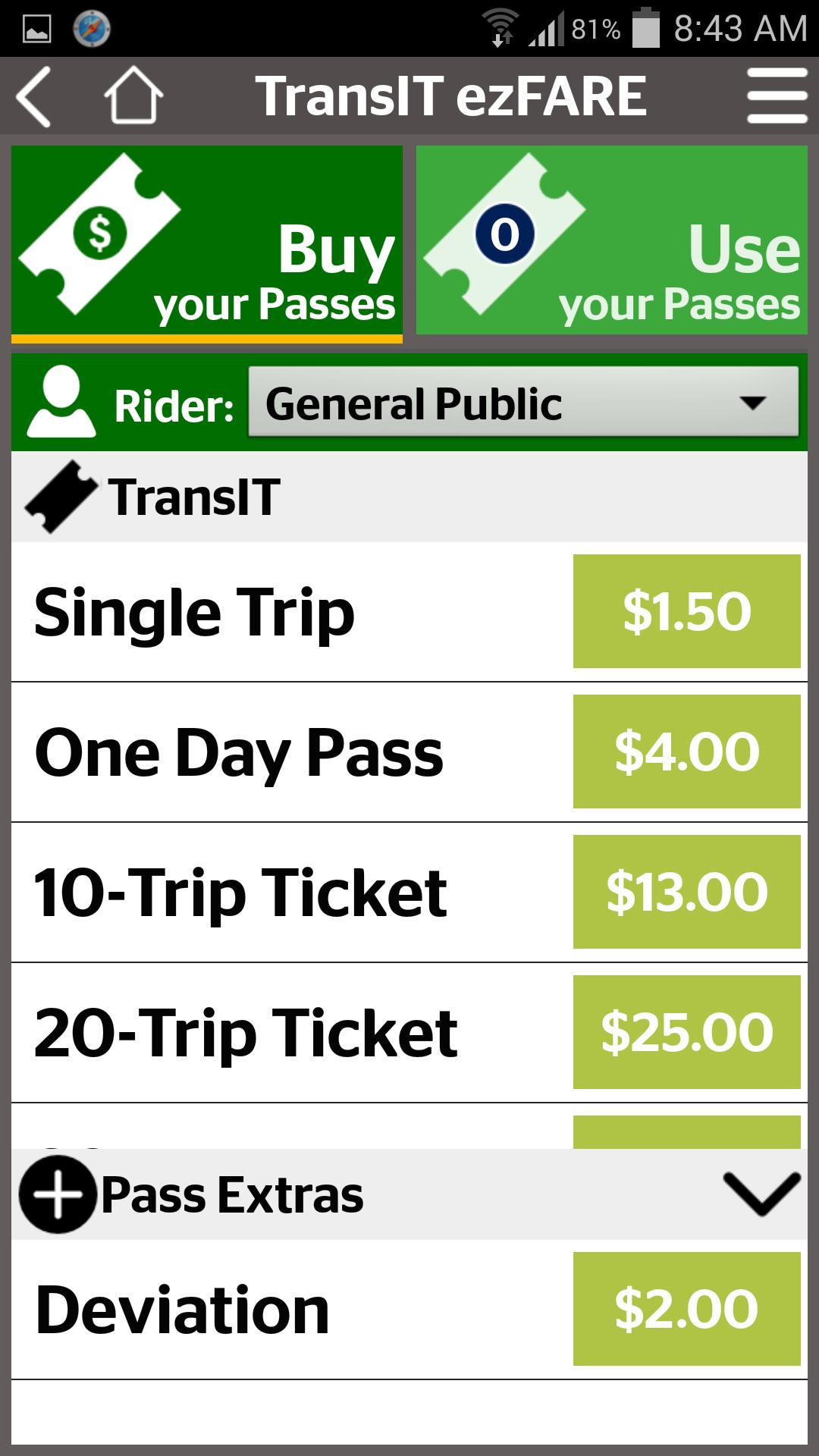 TransIT ezFARE App