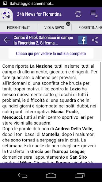 24h News for Fiorentina