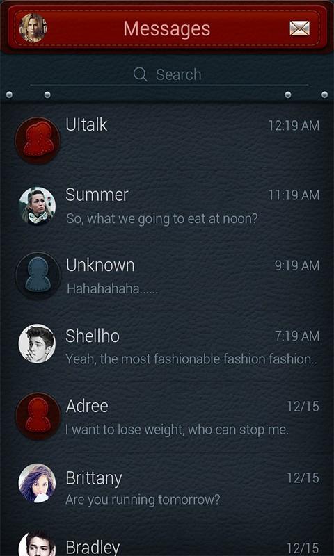 FREE - GO SMS LEATHER THEME