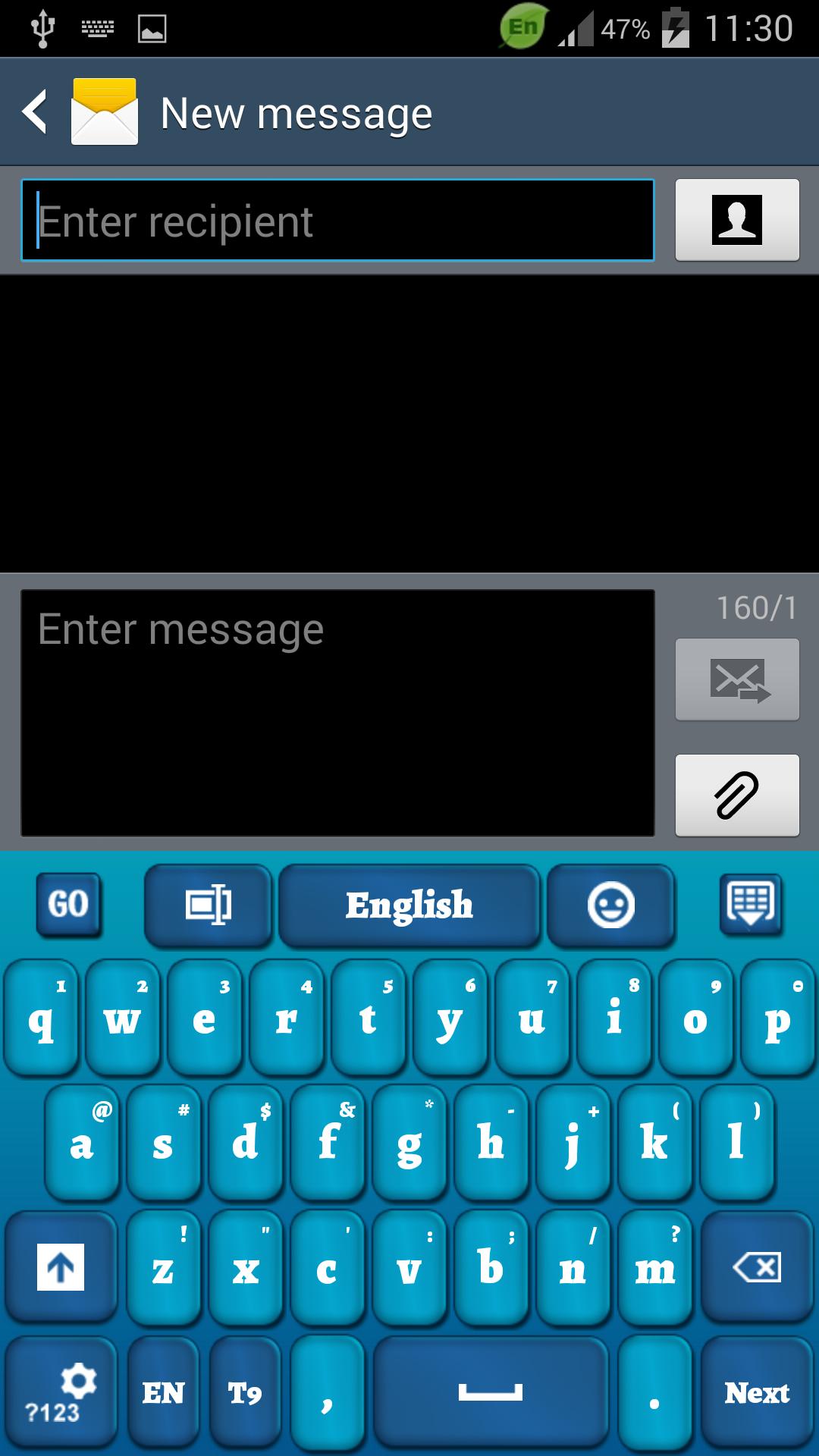 Blue Keyboard for Smartphone