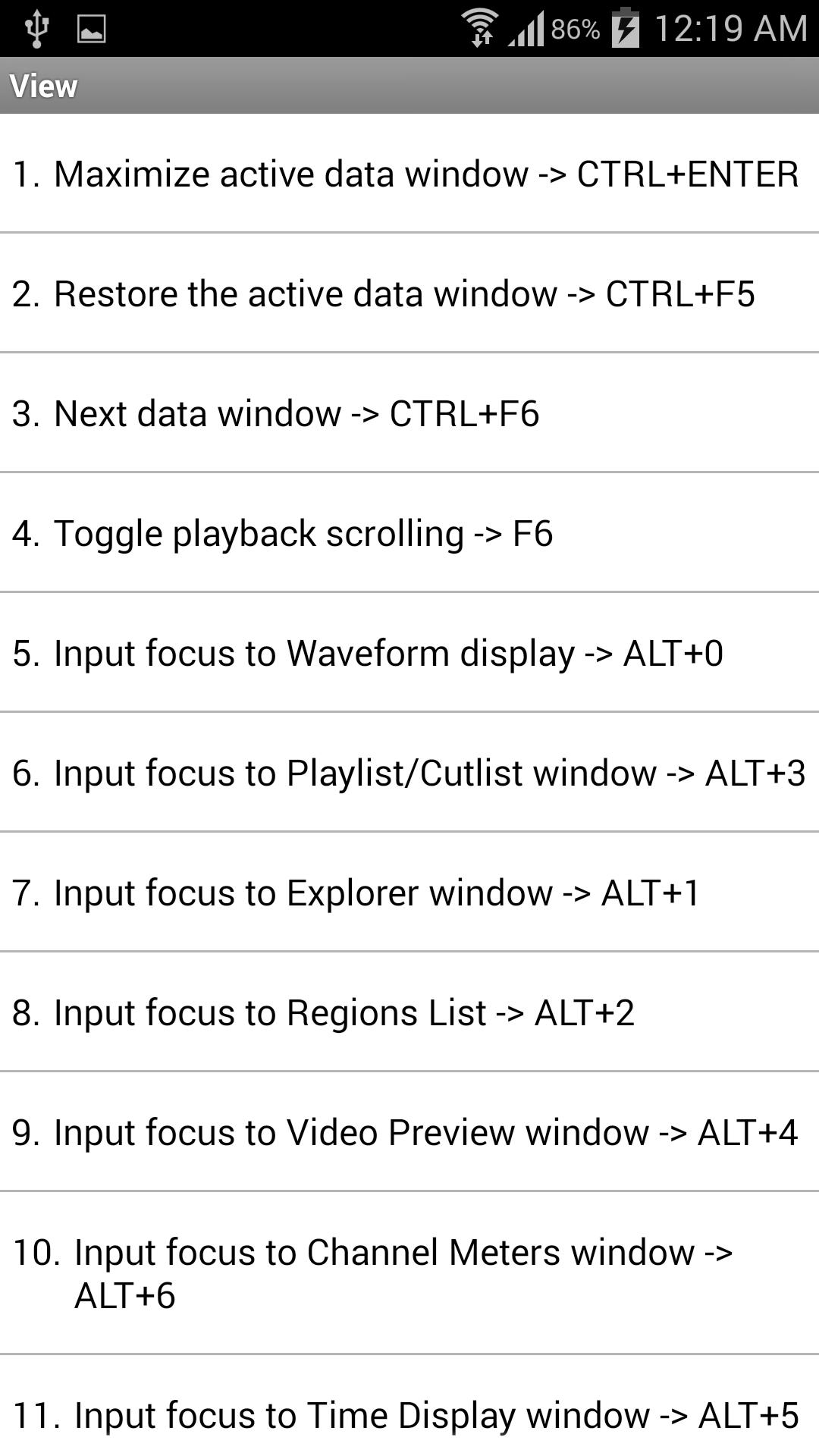 Free Sony Acid Pro Shortcuts