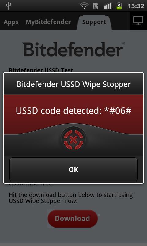 Bitdefender USSD Wipe Stopper