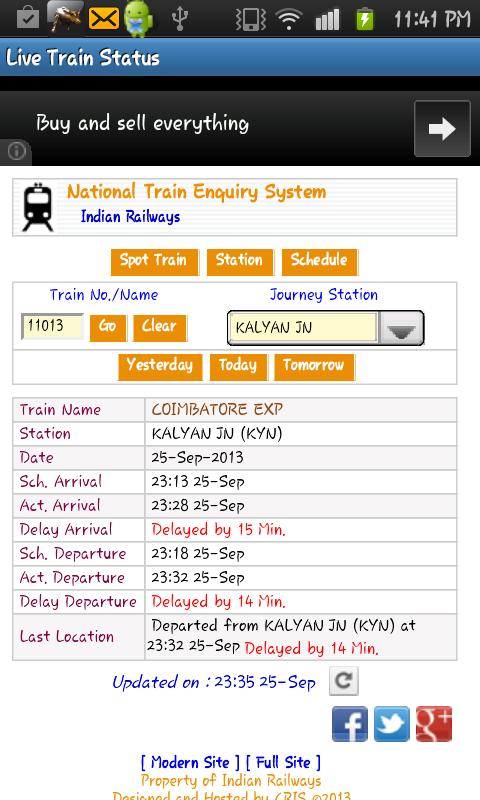 Live Train Status (IRCTC)