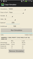 Craps Simulator - Statistics