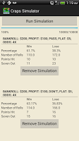 Craps Simulator - Statistics