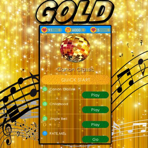 Tap The Piano Tiles gold Theme