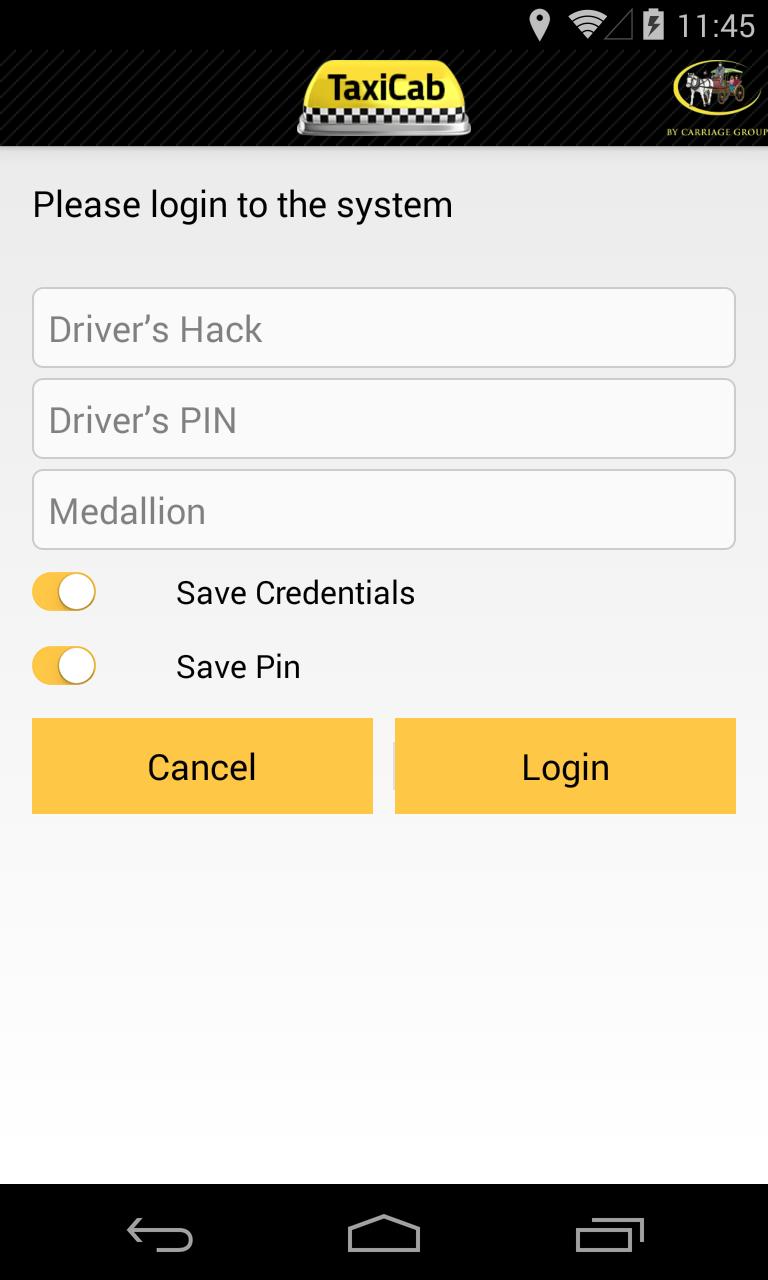 TaxiCab Driver App