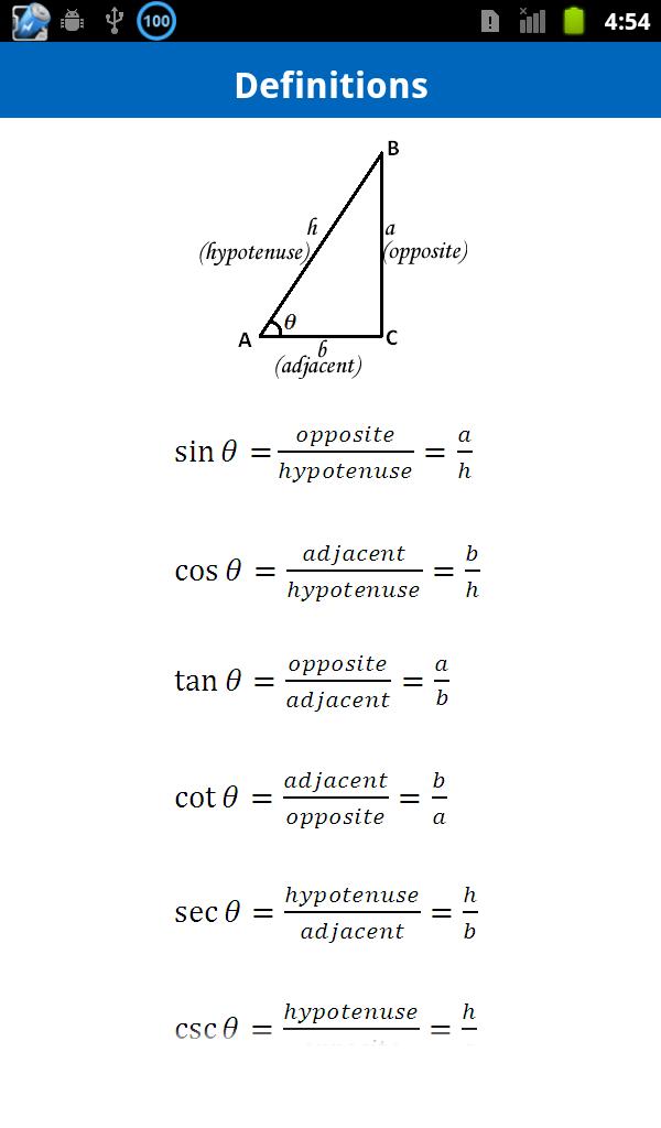 Trigonometry Formulas Free