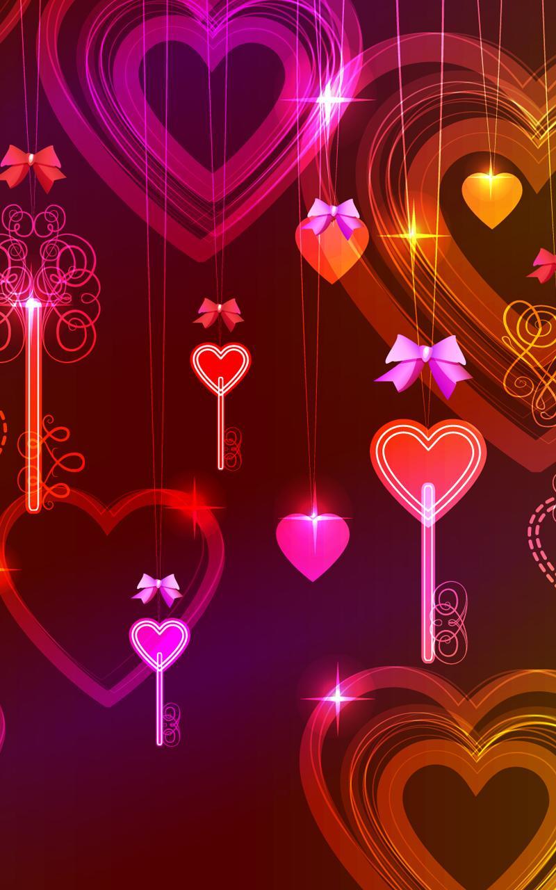 Neon Hearts Live Wallpaper