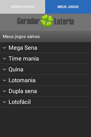 Gerador de jogos da loteria +