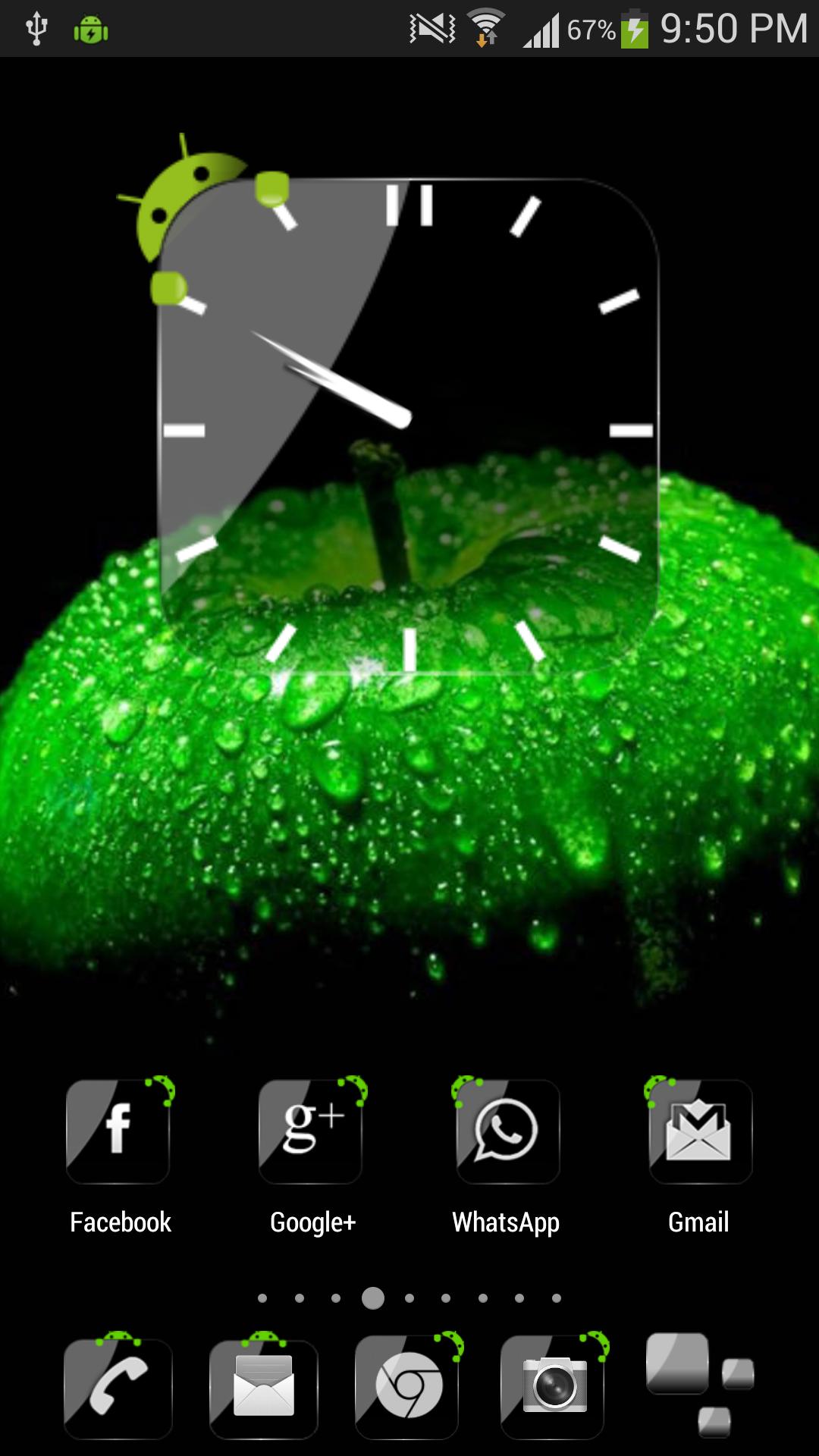 Crystal Black Clock Widget