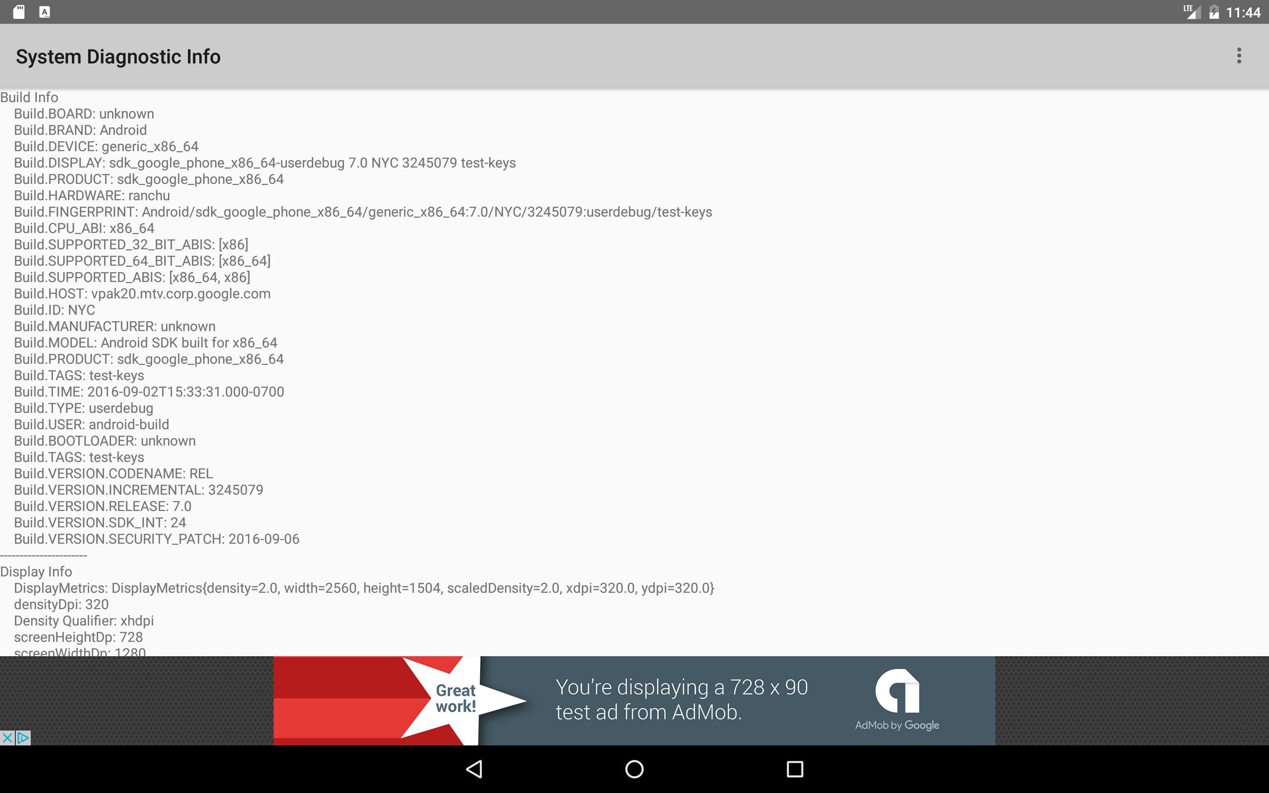 System Diagnostic Info