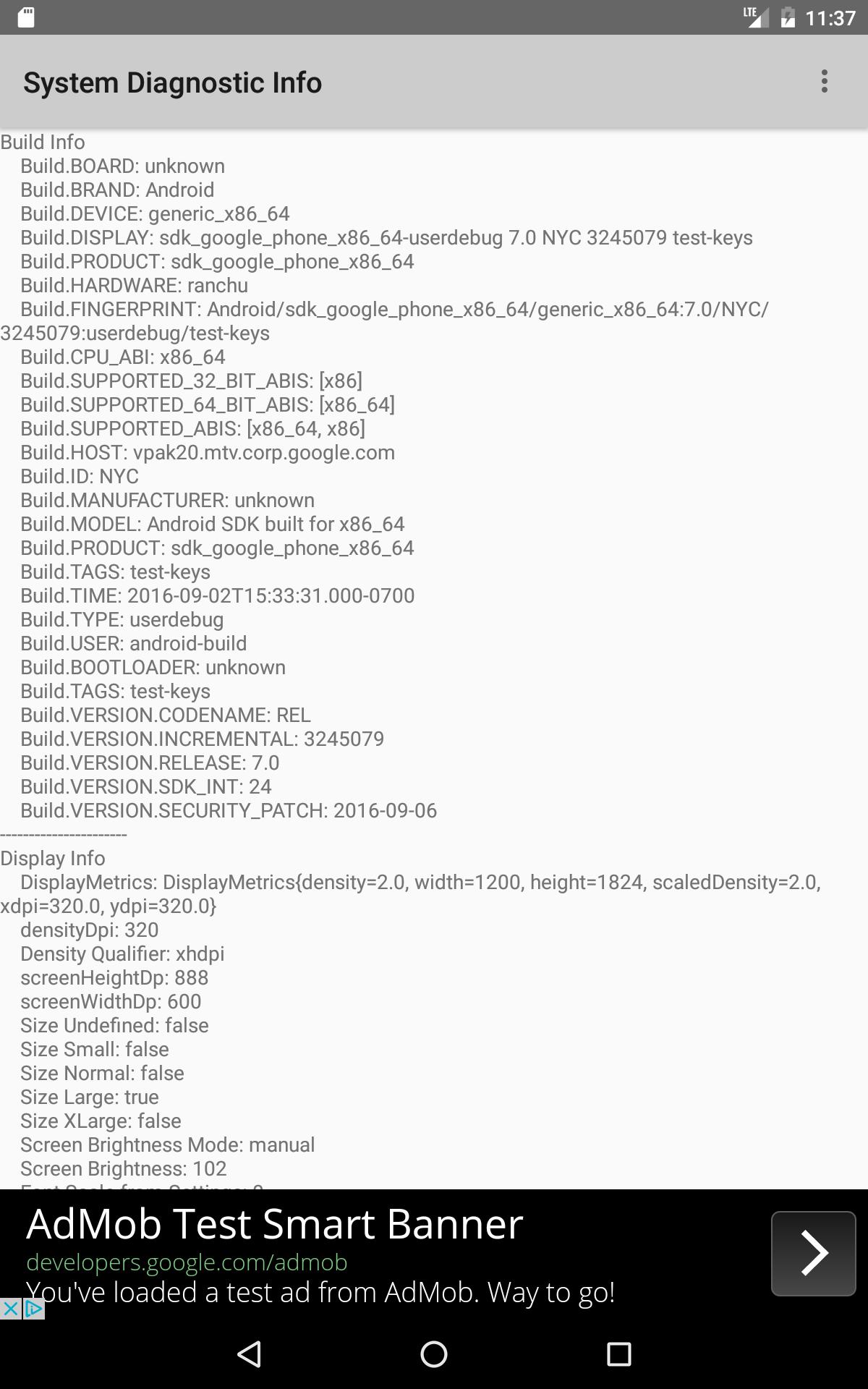 System Diagnostic Info