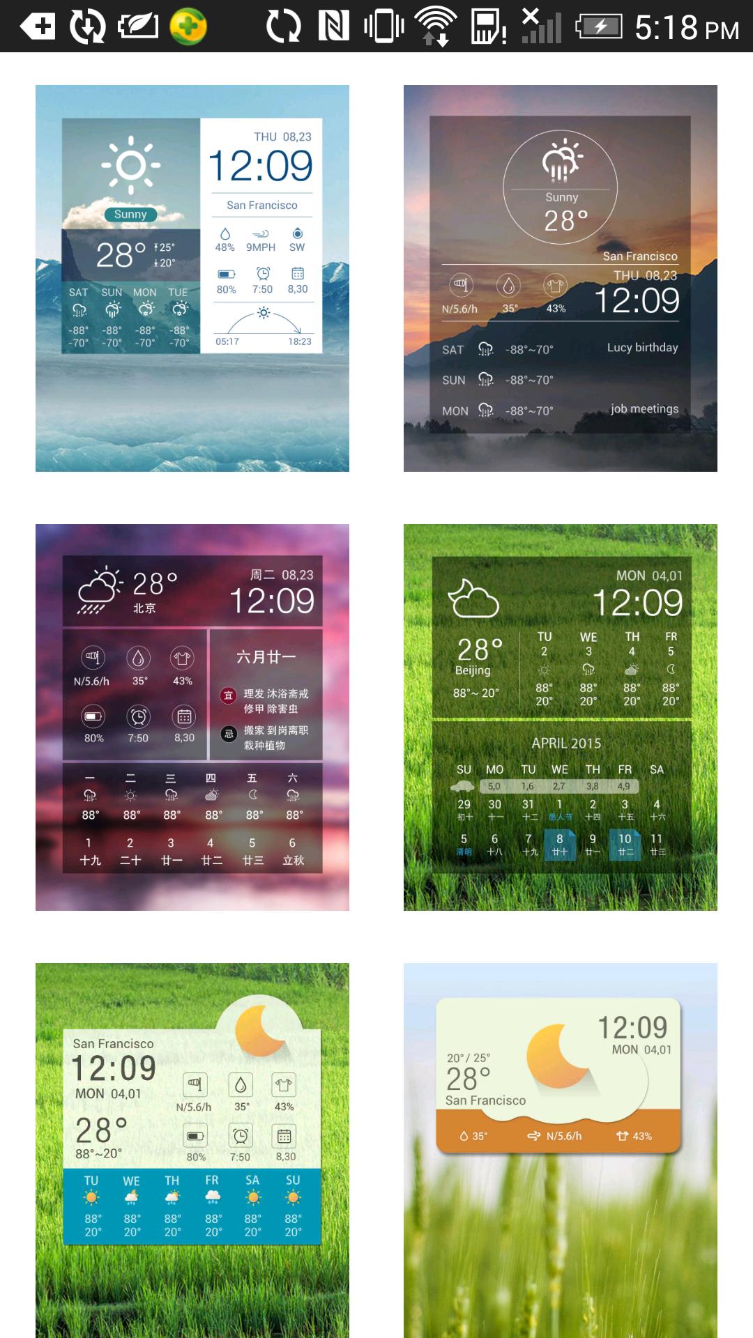 Quick switcher&forecast widget