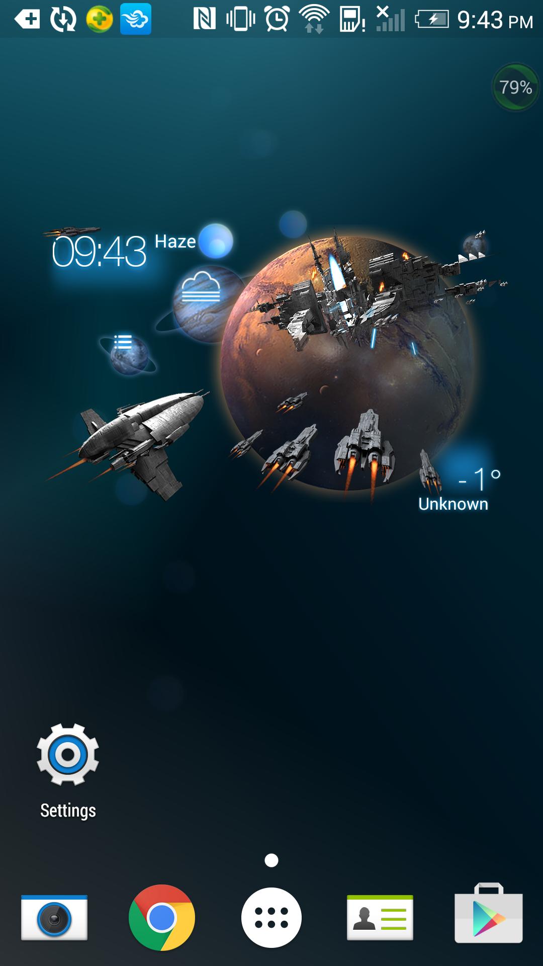 3D Space Fighting Clock Widget