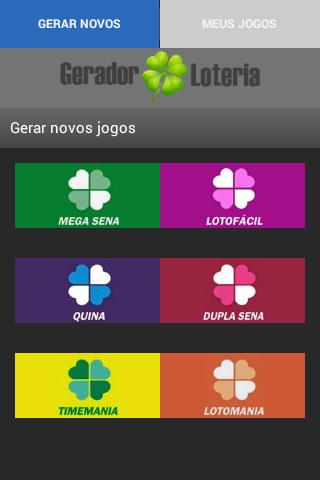 Gerador de jogos da loteria +