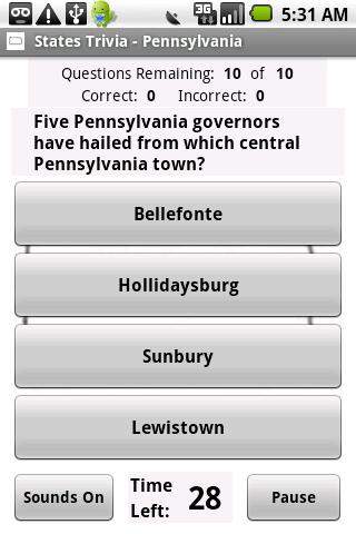 States Trivia - Pennsylvania