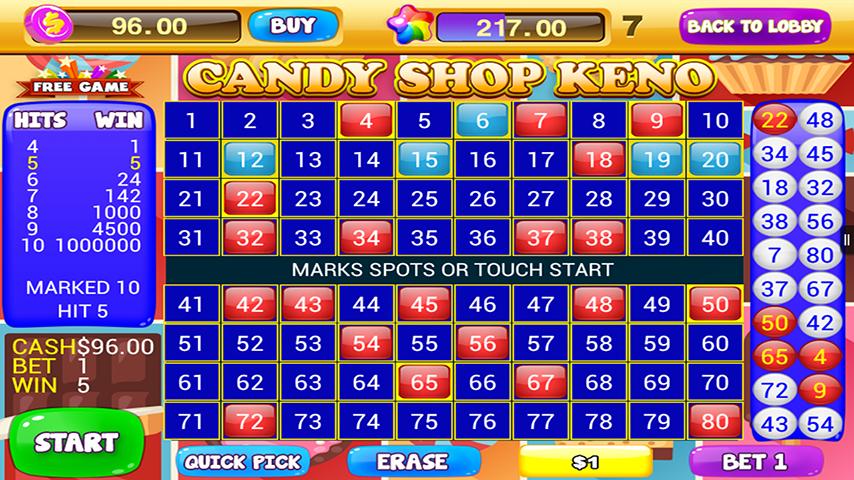 Free Keno Games - Candy Bonus