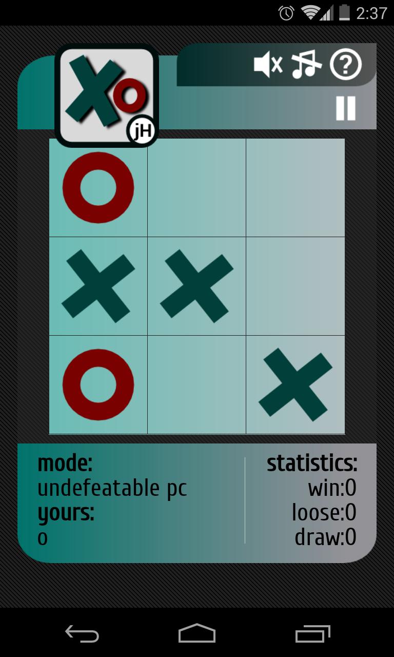 Undefeatable tic-tac toe