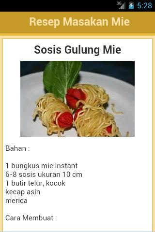 Resep Mie