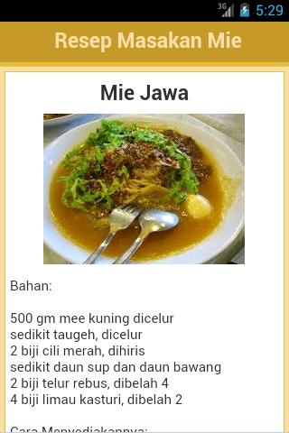 Resep Mie