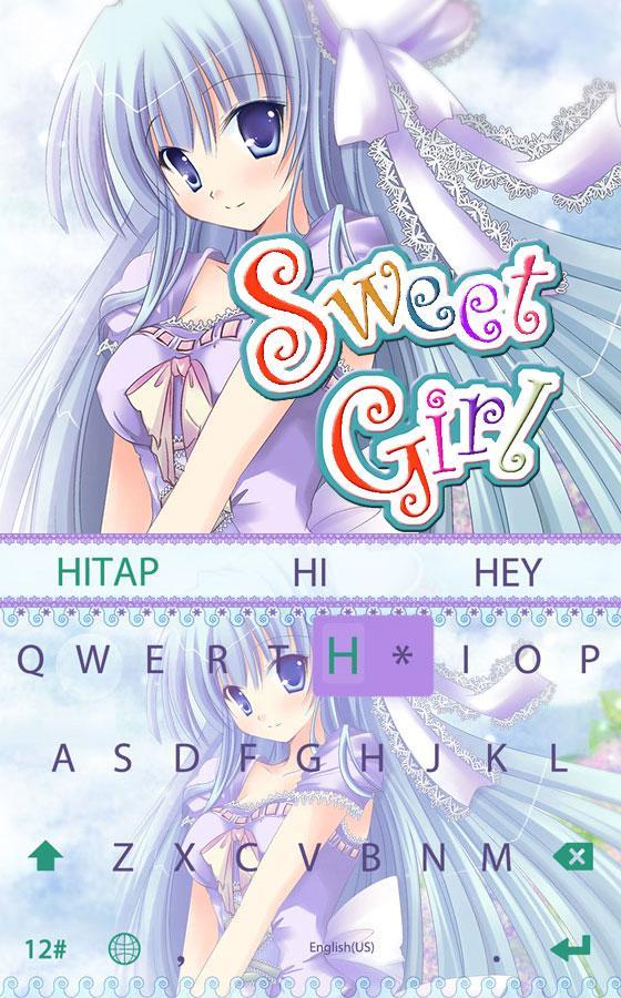 Sweet girl emoji keyboard