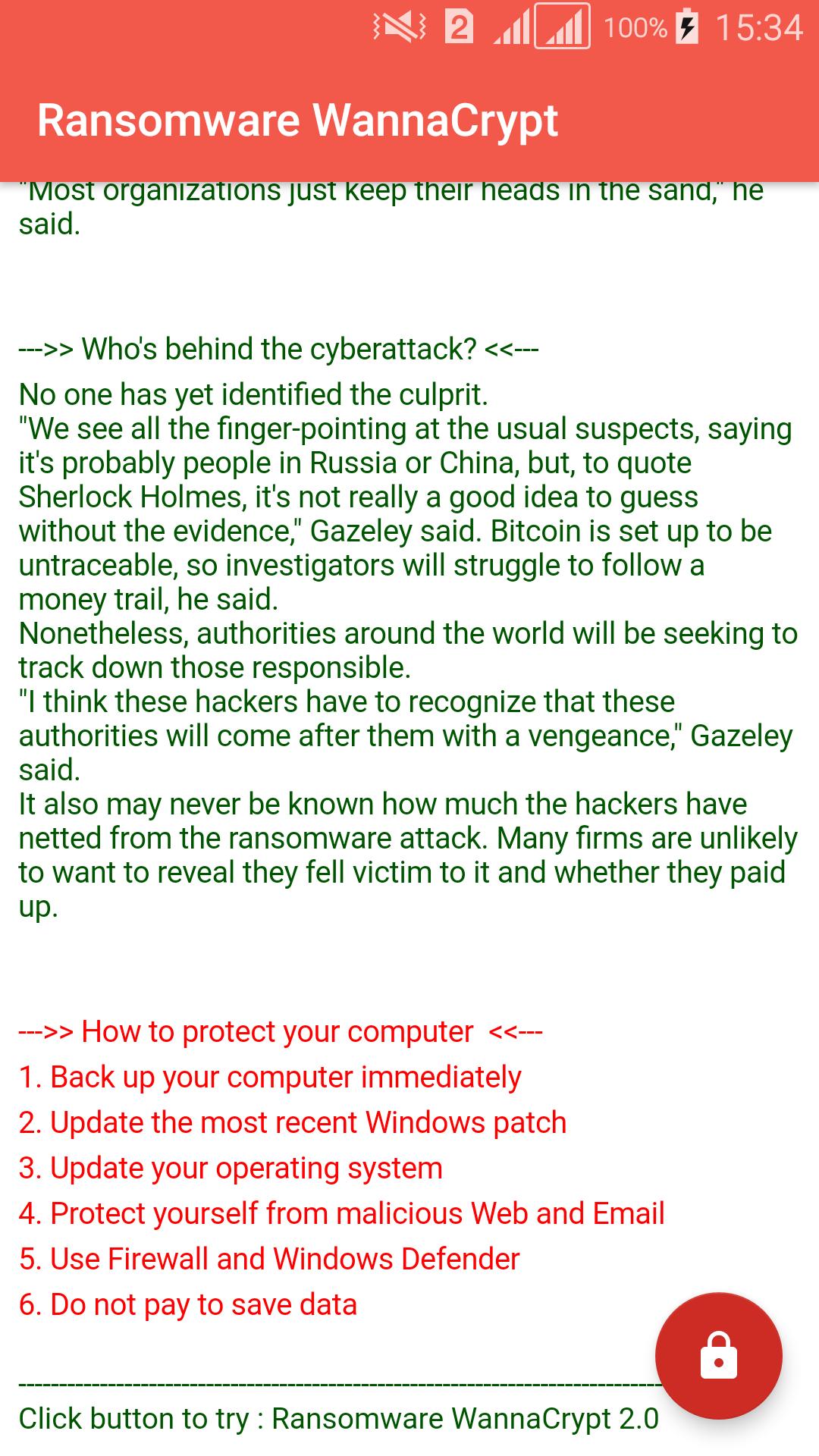 Ransomware WannaCrypt