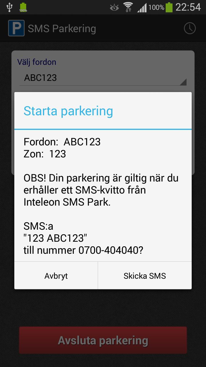 SMS Parkering