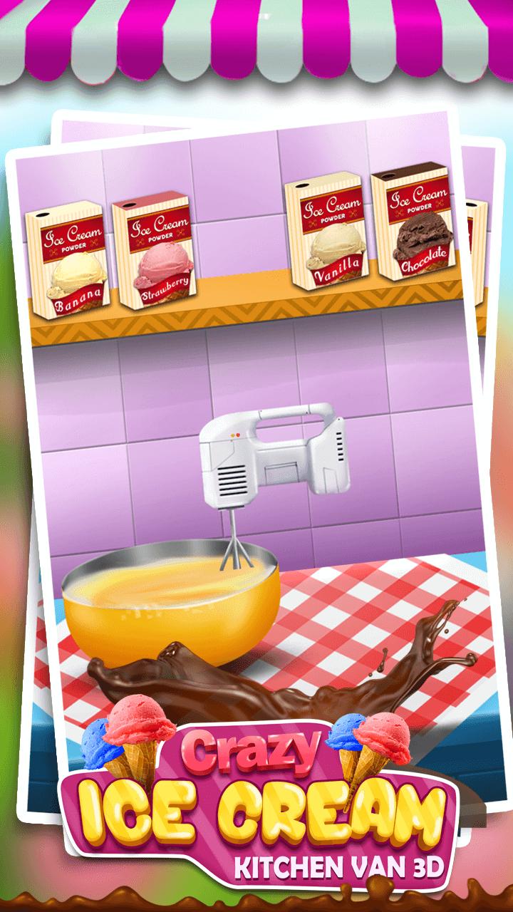 Crazy Ice Cream Kitchen Van 3D