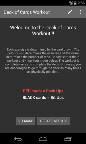 Deck of Cards Workout