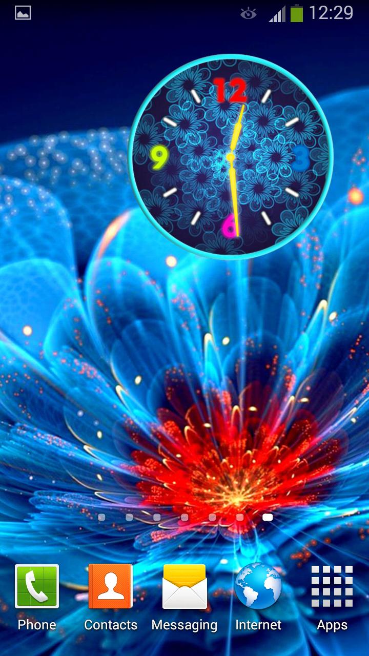 Neon Flowers Clock